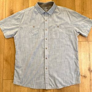 Kuhl Shirt Men’s XL Bluish Grey Casual Button Down Shirt Logo Optimizr